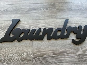 Black Laundry Script Word Wall Sign
