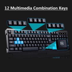 2.4G Wireless Gaming Keyboard Auto Sleep / Anti-ghosting / Adjustable DPI / 10m USB Receiver Adapter