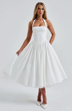 Cressida Midi Dress; Ivory size Large