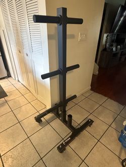 Portable Weight Plate and Barbell Storage Tree rack