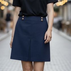 New Talbot Skirt Women’s Size 8 Petite Navy Sailor-style A-line Pencil NWT