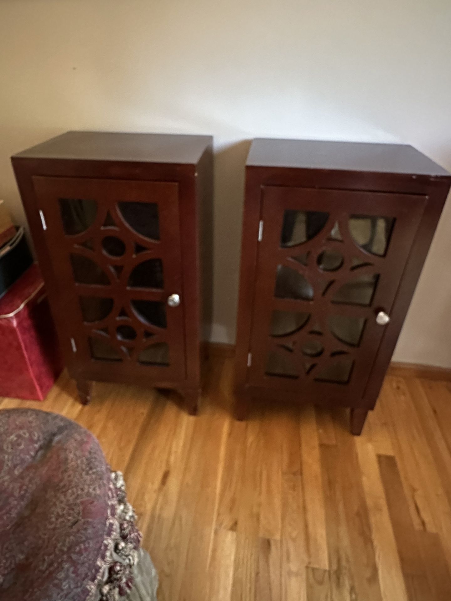Pair Of Side Tables With Cabinets