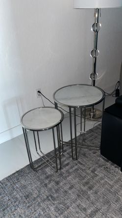 MARBLE STEEL HAACHI SIDE TABLE SET 
