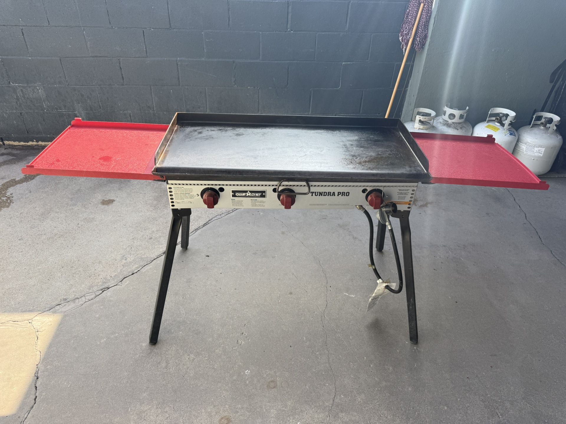 Camp Chef Tundra Pro 3-Burner Stove + Flat Top Griddle + Side Tables