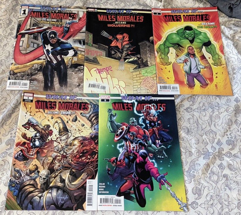What If Miles Morales 1 - 5 Full Set Thor Marvel Comics Spider Man Spiderverse