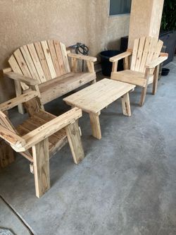 Wood Patio set 4 pcs ,$230, 3 pcs$150, 2pcs$130