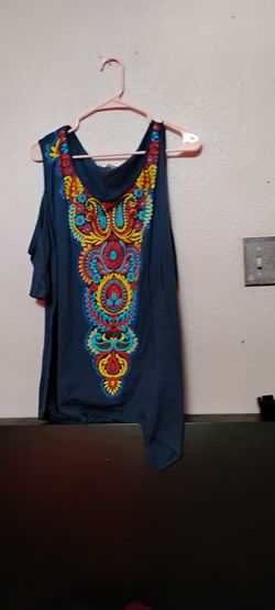 Brand new - Rosegal sleeveless Navy blue cold-shoulder boho tank top