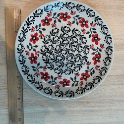 Black And Red Polish Pottery Medium plate