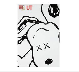 KAWS × UNIQLO UT PEANUTS Snoopy Poster 24x 36 Authentic JOE KAWS