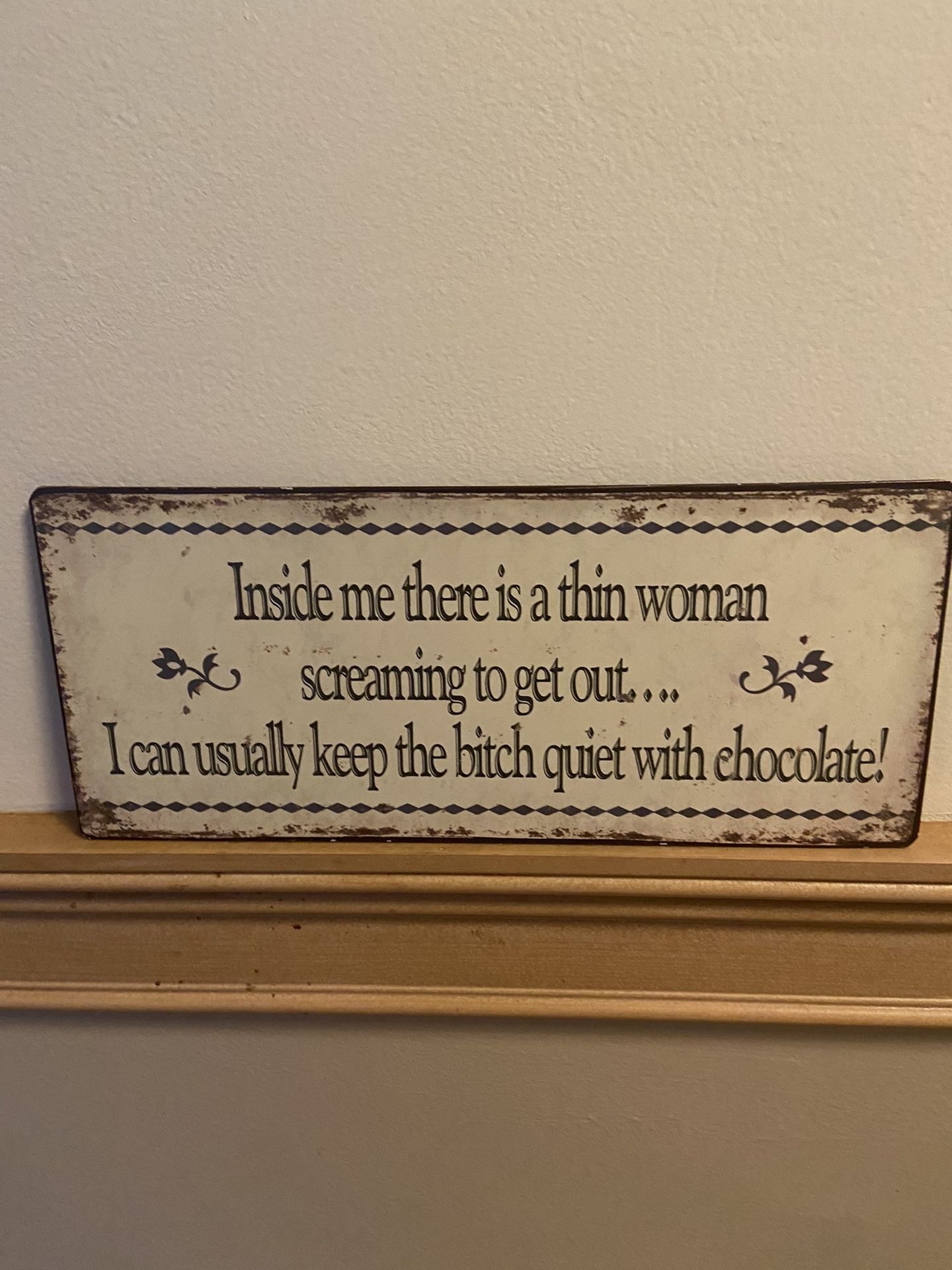 Metal Sign About Chocolate
