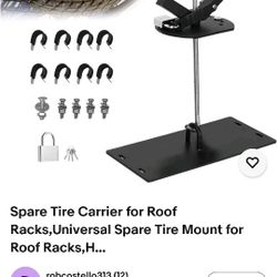 Universal roof rack spare tire holder
