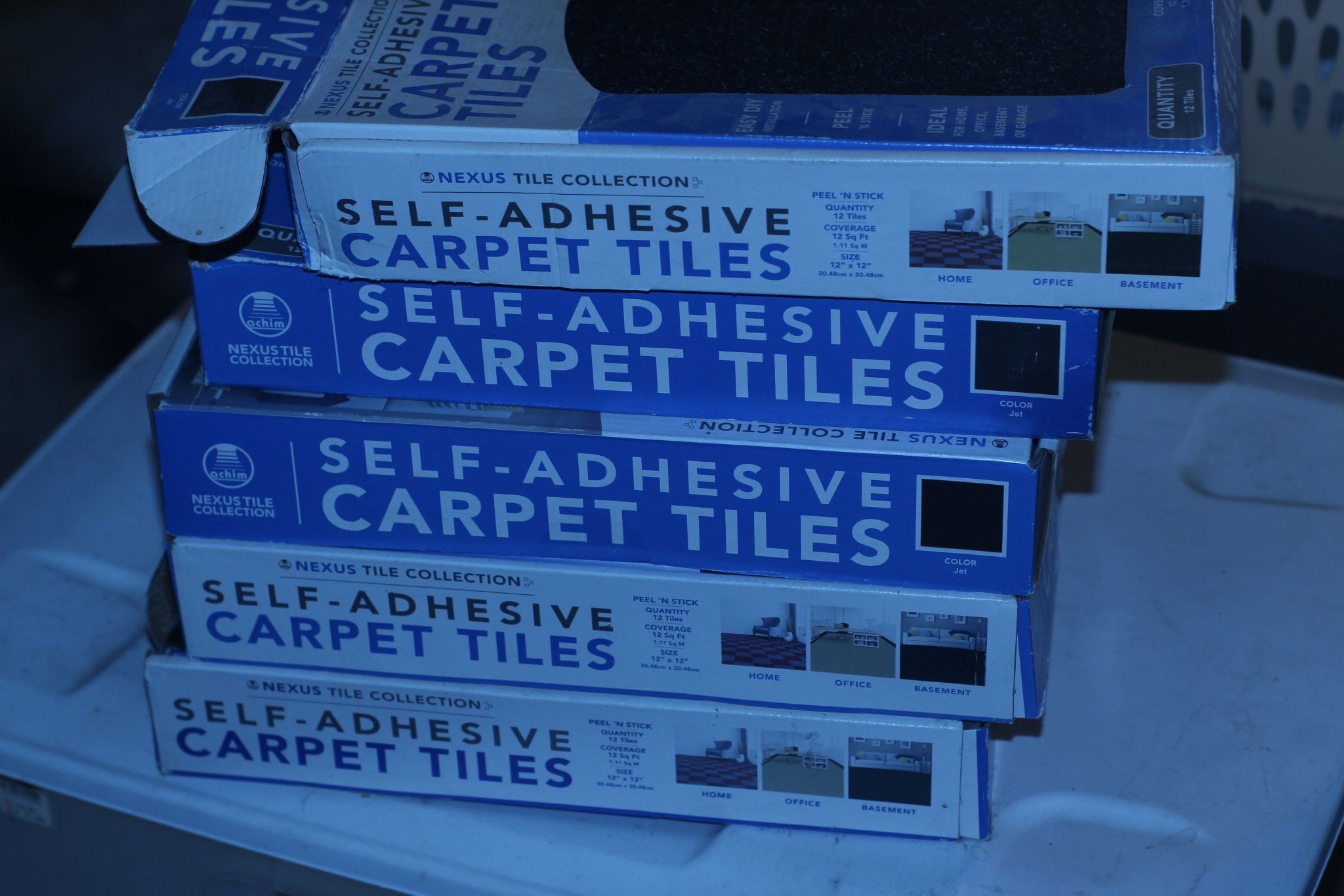5 Boxes Self Adhere Carpet Tiles