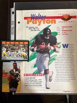 Walter Payton Football Cards and Collector Page