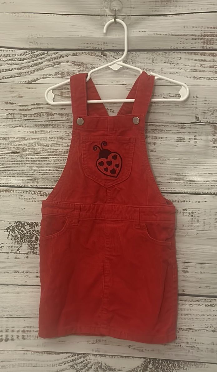 Red corduroy overall dress from the children’s place size 4t