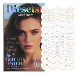 Brand: Diesetsr Face Glitter Freckles Makeup Patches - 10 Count, Cute Sparkling Fake Freckles Stickers for Women Festivals, Concerts, Parties, and Cos