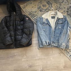Men Guess And Zara Jacket Size L Selling Both Together For 65.00