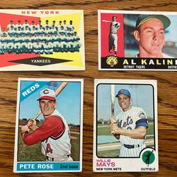 Vintage Baseball Cards Yankees Kaline Rose Mays