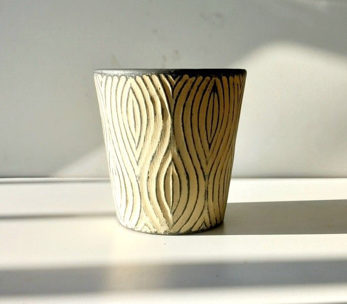 Ceramic Plant Pot/ Texture Plant Planter/ Flower Pot Patio Garden 