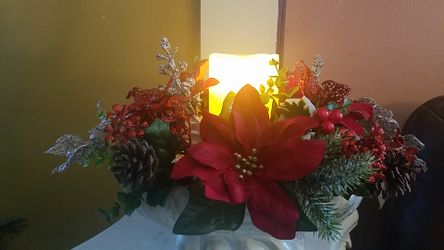 Christmas centerpiece with candle