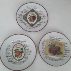 Three Williams-Sonoma Fruit Plates Italy