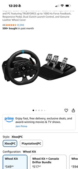 Logitech G923 Steering Wheel & Pedals