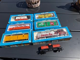 Vintage Toy Train Cars Set of 7