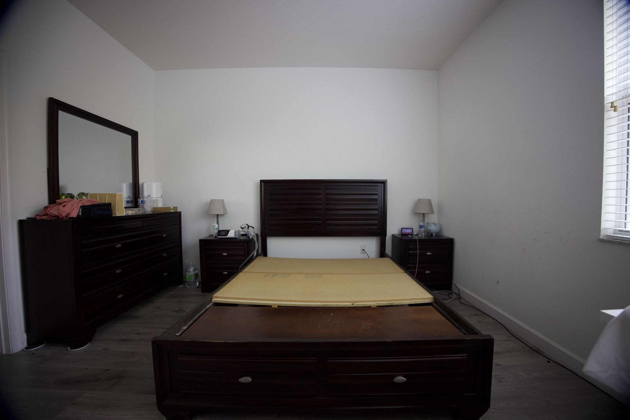 Bed Frame An Headboard, Night Stand, Dresser And Mirror