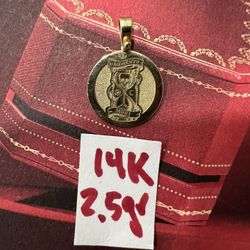 14K Solid Gold Pendant For Wedding 2.5Gr