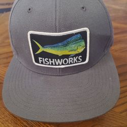 Fishworks Dorado Mahi Mahi hat snapback Gray Fishing