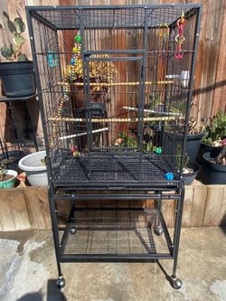 Gray metal  Parrot bird cage
