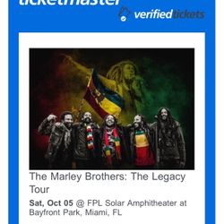 Marley Brothers Tour Tickets TO NIGHT !!!!!!!!!!
