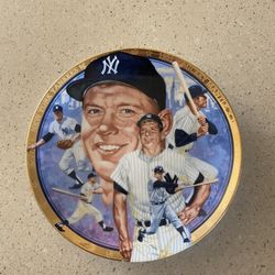 Vintage Legendary Mickey Mantle Yankees Baseball Plate Hamilton Collection