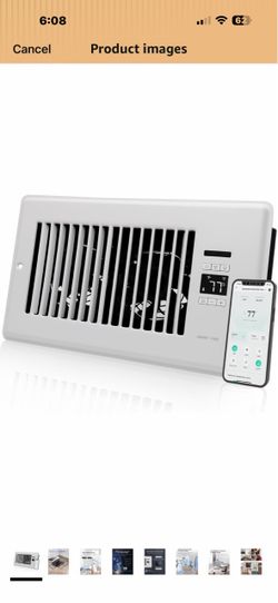 Howeall Super Quiet Register Booster Fan for 6" x 10" Register Holes, Smart Register Vent with Dual Intelligent Thermostat and WIFI App Control, Heati
