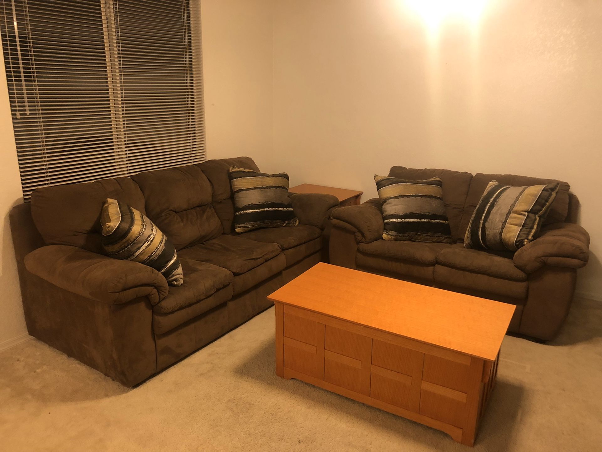 Matching Brown Sofa and Love seat