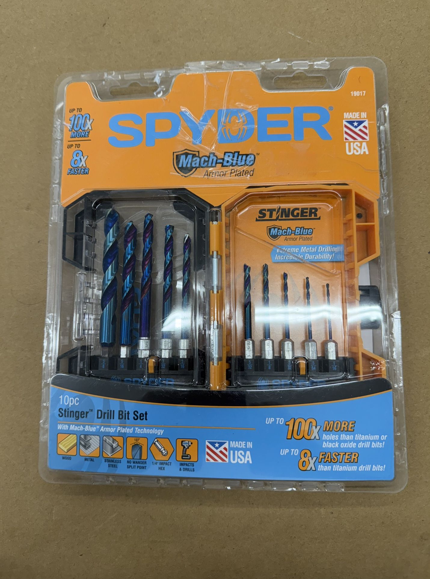 SPYDER - Mach-Blue Armor Plated Stinger Drill Bit Set / 10pc