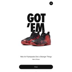 Size 10 - Nike Air Foamposite One x Stranger Things "Vecna"