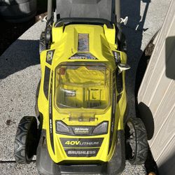 Ryobi 40V Brushless 20” Mower With 5ah Battery And Charger