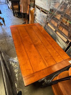 Large Solid Expandable Wood Dining Table