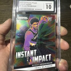 2023-24 Panini Prizm Instant Impact # 9 Scoot Henderson Gem Mint 10