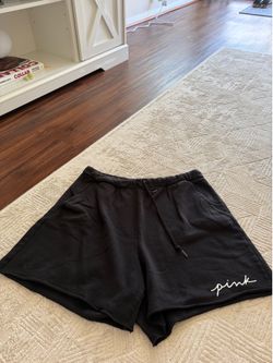 Pink Women’s Black Lounge Shorts Size Large