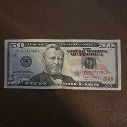 50$$ Dollar Bill Possible Radar Repeater Star ⭐️ 