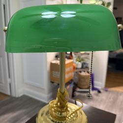 Vintage green bankers lamp