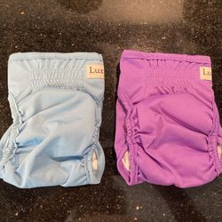 2-Pack LUXJA Female Dog Diapers Washable Reusable Size Small Waist 9”-15”