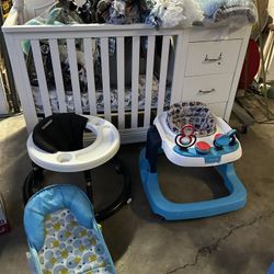 BABY CRIB WALKERS BOUNCER BOOTLE WARMER AND ALOT OF BABY CLOTHES ALOT 