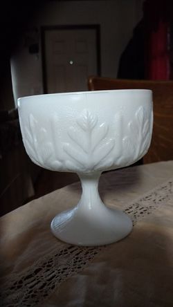 1950 milk glass goblet planter