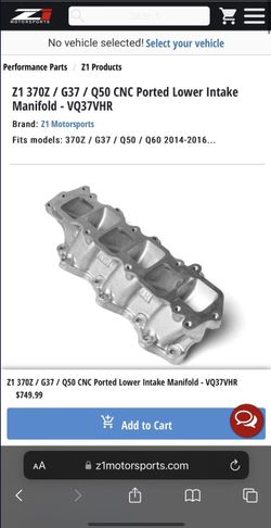 VQ37 Z1 Ported Lower Manifold 370z G37 Q50 Nissan Infiniti Nismo IPL Z34