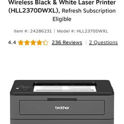 Brother Black And White Printer Model HL-2370DWXL