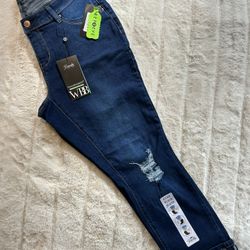 New Women’s Jeans Size 14 Skinny Fit Ankle Mid Rise Waist