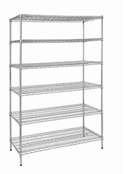 HDX 6-Tier Commercial Grade Heavy Duty Steel Wire Shelving Unit in Chrome (48 in. W x 72 in. H x 24 in. D)r