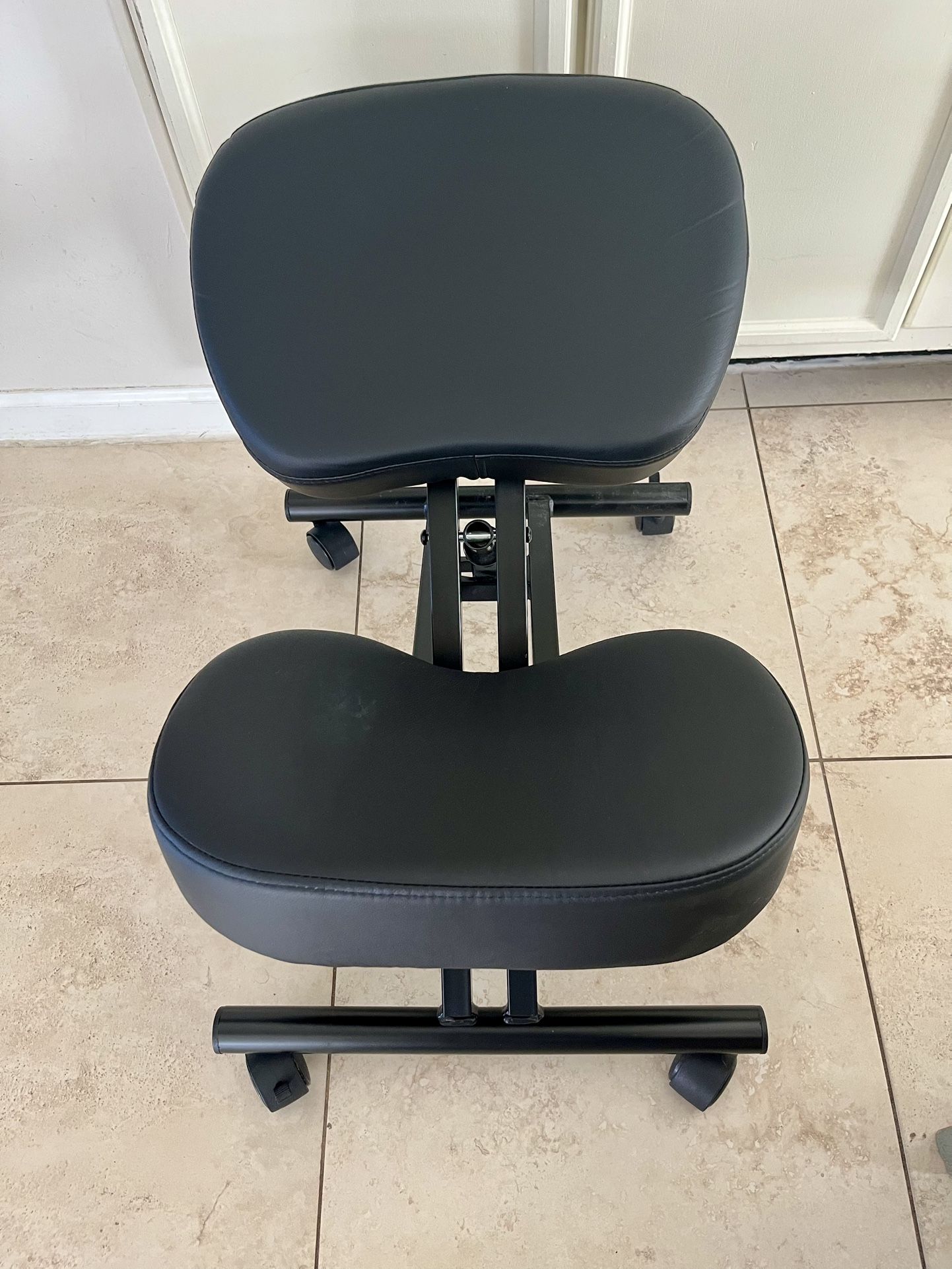 Ergonomic Kneeling Chair, Adjustable Stool for Home and Office - Improve Your Posture with an Angled Seat - Thick Comfortable Moulded Foam Cushions -
